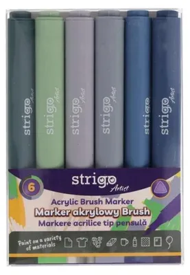 Obrázok produktu pre Akrylový fix Brush, 6 farieb, STRIGO