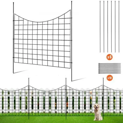 Immagine prodotto di Set cancello da giardino in metallo, 75x93 cm, Acciaio al carbonio, distanza tra le barre 6,38 cm, per cani