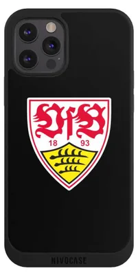 Produktbild von NIVOCASE Handyhülle für Apple iPhone 12 Pro  Hülle NIVOpure Case Schwarz Offizielles Lizenzprodukt VfB Stuttgart Wappen