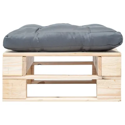 Image de vidaXL Tabouret de jardin pour palettes avec coussin en bois gris naturel