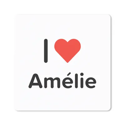 Produktbild von MuchoWow® Mauspad Mousepad Ich liebe - Amélie - Mädchen 20x20 cm - Mousepads - Maus Mat - Pad - Mausunterlage - Desk Mat - Bureauartikeln