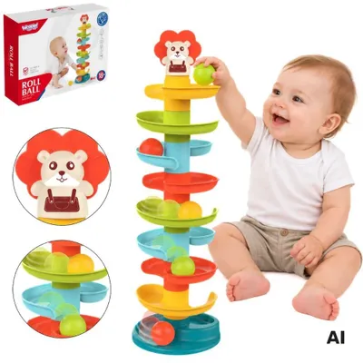 Produktbild von Woopie Baby Kugelbahn Spiralset + 6 Kugeln