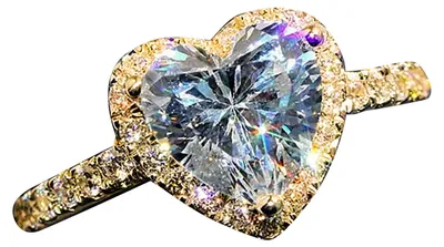 Produktbild von Herzförmiger Ring mit Zirkonia, Strasssteinen, funkelnder Damenring, Verlobungsring, Hochzeitstag-Geschenk für Ehefrau/Freundin