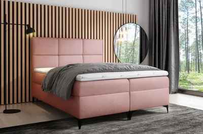 Produktbild von Designbett FIZA – 180x200, Rosa + GRATIS Topper