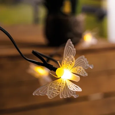 Produktbild von esotec Solar Deko-Lichterkette mit Schmetterlingen 102183