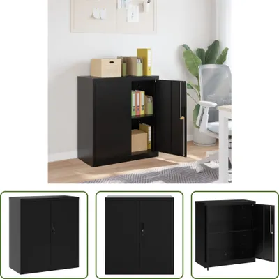 Immagine prodotto di The Living Store schedario nero 79x40x90 cm in acciaio