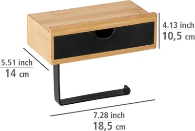 Productafbeelding van WENKO Toiletrolhouder Bambusa met lade, 18,5 x 14 x 10,5 cm