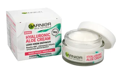 Obrázok produktu pre GARNIER Haut Naturals Hyaluronic Aloe Cream ľahký ošetrujúci krém na suchú a citlivú pleť 50ml