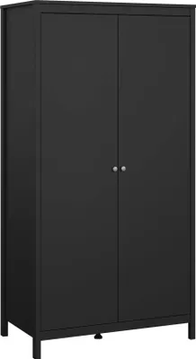 Produktbild von Kleiderschrank 2 Türen Zagabria, Schlafzimmermöbel, Schrank, Garderobe, 102x58 h199 cm, Schwarz