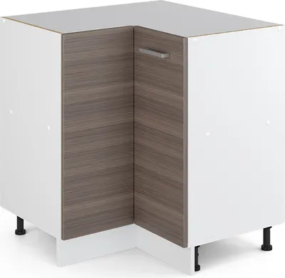 Produktbild von Vicco Eckunterschrank R-Line, 75.6 cm ohne Arbeitsplatte, Grau/Weiß