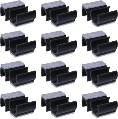 Produktbild von Stuhlgleiter für Freischwinger, 25 mm Filzgleiter, 24 Stück Möbelgleiter in Schwarz, U-förmige Klemmschalengleiter zum Schutz von Möbeln und zur Geräuschreduzierung