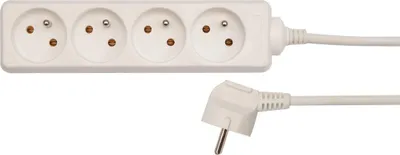 Image de Vorel Rallonge Blanc 4 Prises 3.0M Avec Terre 72505