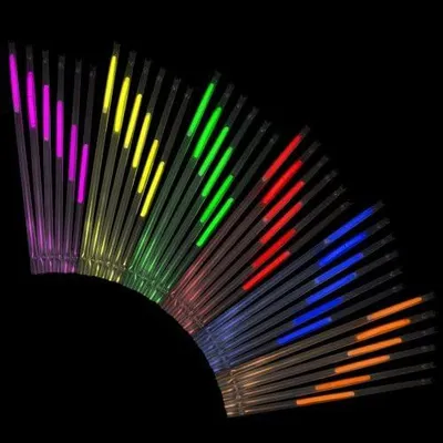 Produktbild von 45 leuchtende Knicklichter-Strohhalme im Mix aus 5 Farben