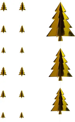 Produktbild von Oblique Unique 3D Tannenbaum Deckenhänger Weihnachtsbaum Girlande Deko für Weihnachten Winter Weihnachtsdeko - gold