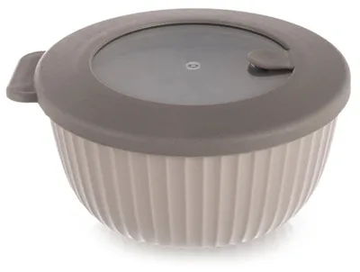 Image de Bol beige de 500 ml compatible micro-ondes avec couvercle