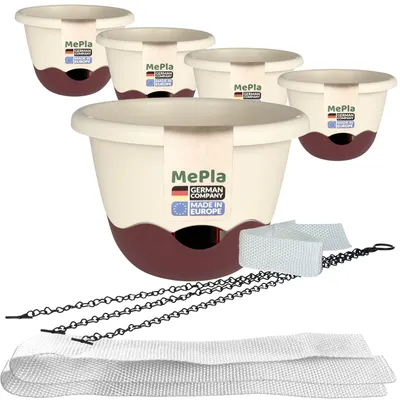 Produktbild von Set mit 5 selbstbewässernden Blumenampeln von Ampel Mareta