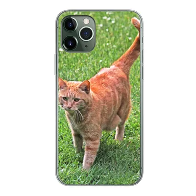 Produktbild von MuchoWow® Handyhülle Schutzhülle Hülle für iPhone 11 Pro Katze - Rot - Katze - Mädchen - Kinder - Jungen - Kind Silikon Softcase Handy Hülle - Handy