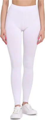 Image de Bellivalini Leggings longs pour femmes en viscose BLV50-147 (Blanc, L)