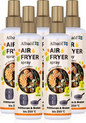 Produktbild von Albaöl Air Fryer Spray mit Avocadoöl 190ml zum frittieren & braten (5er Pack)