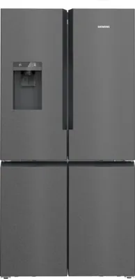 Siemens iQ700, French-Door Kühl-Gefrier-Kombination, mehrtürig, 183 x 90.5 cm, BlackSteel KF96DPXEA Frontansicht geschlossen