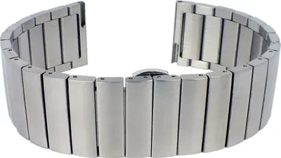 Produktbild von Minott | Uhrenarmband Edelstahl massiv mattiert silbern gleichlaufend, Stegbreite:20mm