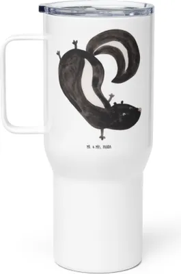 Produktbild von Mr. & Mrs. Panda thermosbecher Stinktier Handstand - Weiß - Geschenk, Skunk, Wildtier, Stinker, To-Go-Becher, Isolierbecher, Thermobecher, Spielplatz, Teetasse, Raubtier