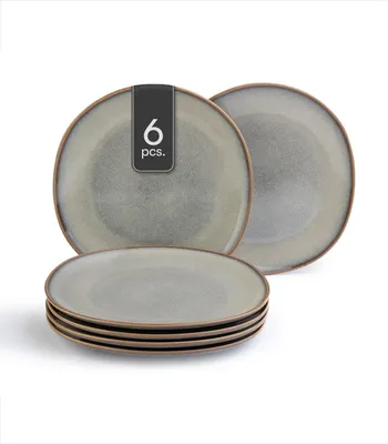 Produktbild von Speiseteller - Ø 28 cm - Beige - Grau - Steingut - mit Reaktivglasur - 6er Set