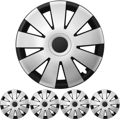 Radzierblenden "Nefryt" 15 ZOLL in Schwarz / Silber 4x PREMIUM DESIGN Radkappen in der Farbe Schwarz von F.H.U.P. OLSZEWSKI