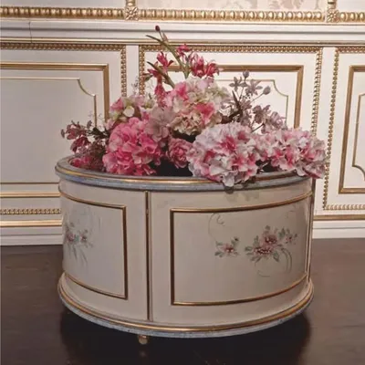 Produktbild von Casa Padrino Luxus Barock Blumentopf Creme / Hellblau / Gold Ø 72 cm - Italy