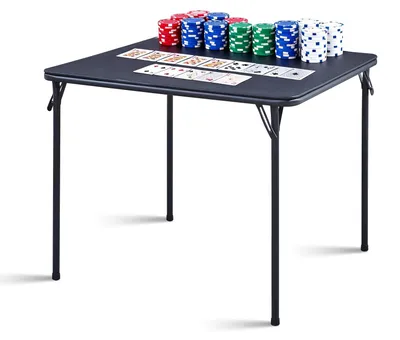 Klapptisch 80x80x70 cm, schwarz, klappbar, pflegeleicht