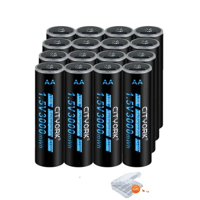 Obrázok produktu pre Nabíjateľná batéria AA, kapacita 3000 mWh, nabíjanie cez micro USB, 16 batérií AA