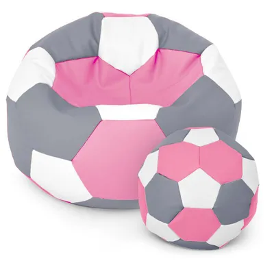 Produktbild von Fußball Sessel mit Füllung EPS Perlen Sitzsack Beanbag Sitzkissen 50cm Rosa Weiß Grau Sitzkissen Kissen Sitzsäcke Wohnzimmer Sitzsackbezug Gamer