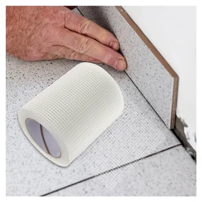 Produktbild von Selbstklebendes Glasfaserband für Trockenbaureparaturen 14,3cm x 25m für Innen- und Außenwände zur Riss- und Spaltenreparatur