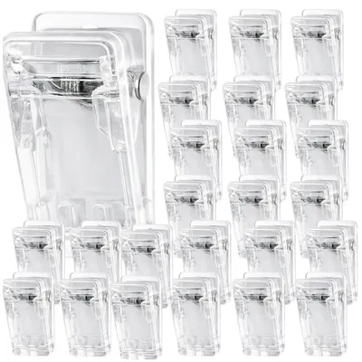 Produktbild von Mini-Selbstklebeclips, transparente Foto- und Notizhalter, 50 Stück