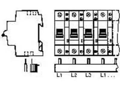 Obrázok produktu pre ABB 3-fázové prípojnice PS3/39H pro M compact 39 modulov na rezanie na dĺžku PS3/39H (2CDL230001R1039)