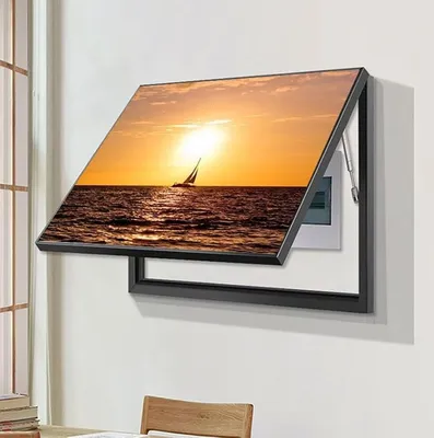Productafbeelding van Decoratief schilderij - Meterkast deksel - Muur decoratie - Verbergt meterkast - 60 x 50 cm - Zwart