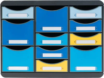 Produktbild von EXACOMPTA Schubladenbox STORE-BOX MULTI Bee Blue 11 Schübe