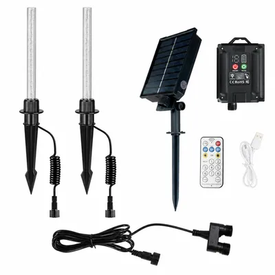 Obrázok produktu pre MasterLED Neo Kilo, solárne vonkajšie svietidlo s hrotom na zapichnutie do zeme, 24V, 3000K, IP54, dvojbalenie