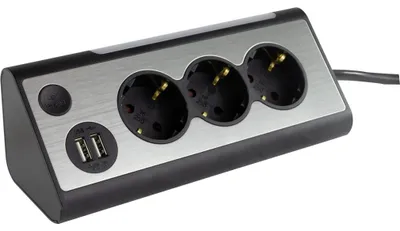 Productafbeelding van REV stekkerdoos met 3 stopcontacten en 2 USB-poorten