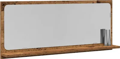 Produktbild von vidaXL Spiegelablage mit Regal Altholz 90 x 10,5 x 37 cm Holzwerkstoff