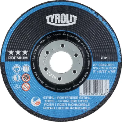 Obrázek produktu pro Brusný kotouč Tyrolit A24Q-BFX 115x7,0 mm