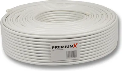 Produktbild von PremiumX 50m Koaxial Kabel 130 dB 5-Fach geschirmt reines Kupfer SAT Antennenkabel 130dB 50 Meter