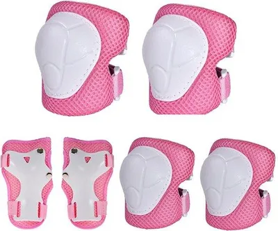 Image de Genouillères pour enfants, lot de 6 pièces, coudières et genouillères, équipement de protection pour enfants, rollers, protections pour skateboard.