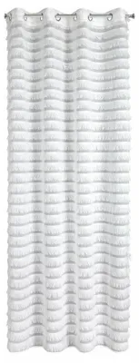 Produktbild von Eurofirany Gardine Vorhang Dekoschal 140 x 250 cm weiß mit Fransen Ösen Dekoration Store