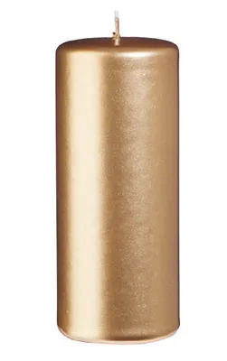 Produktbild von Stumpenkerzen Gold 120 x Ø 50 mm, 12 Stück