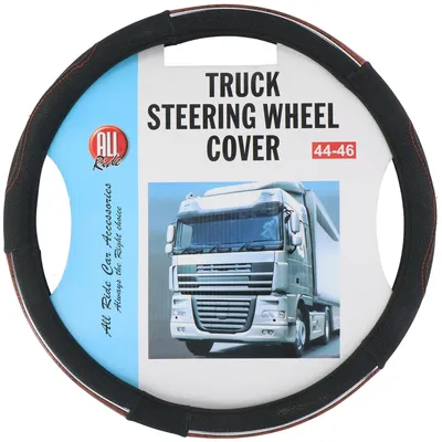Produktbild von All Ride Lenkradbezug LKW Lenker mit Durchmesser 44-46CM Gummi Anti-Rutsch Textur Einfach zu Installieren Schwarz/Holz