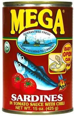 Immagine prodotto di Sardine in salsa di pomodoro con peperoncino - 425 g - Sardine in scatola - Conservi di pesce
