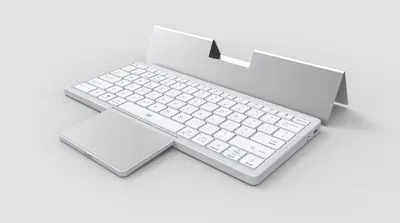 Obrázek produktu pro Přenosná Bluetooth klávesnice pro tablety, telefony a počítače, stříbrná,Polyuretankůže