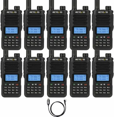 Produktbild von Retevis RA89 Amateurfunkgerät, Hochleistungs Dualband Funkgerät, Wasserdichtes IP68 Ham Radio, Langstrecken, Lärmminderung, 2500mAh Akku(10 Stück)