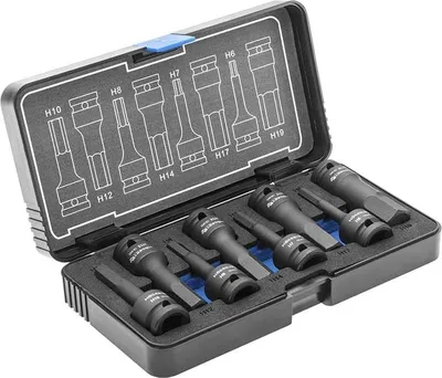 Produktbild von 8er-Set Schlag-Steckschlüsseleinsatz 1/2" HEX, CrMo